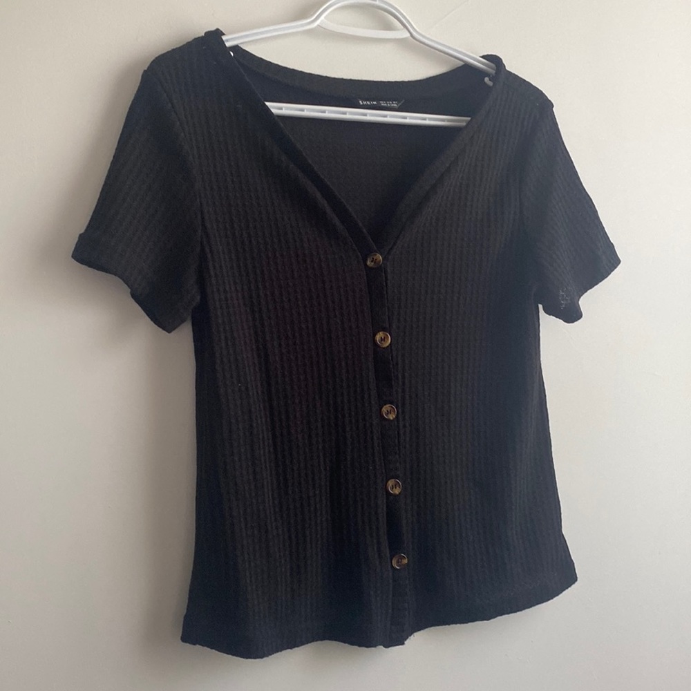 Waffle Button Up Blouse